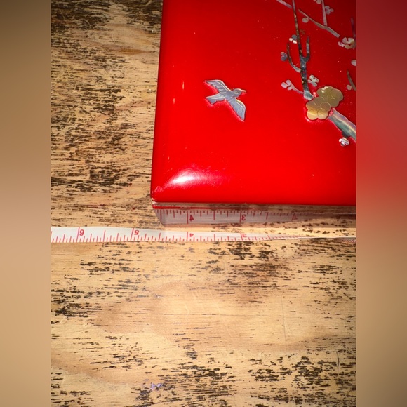 WW2 find: Red Lacquer Ware Boxes inlay of mother of pearl - Picture 7 of 8